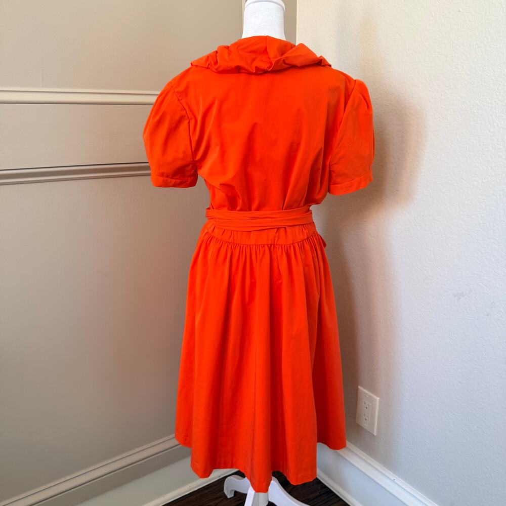 Diane Von Furstenberg Bethania Orange Wrap Dress Size 12 - Picture 5 of 10